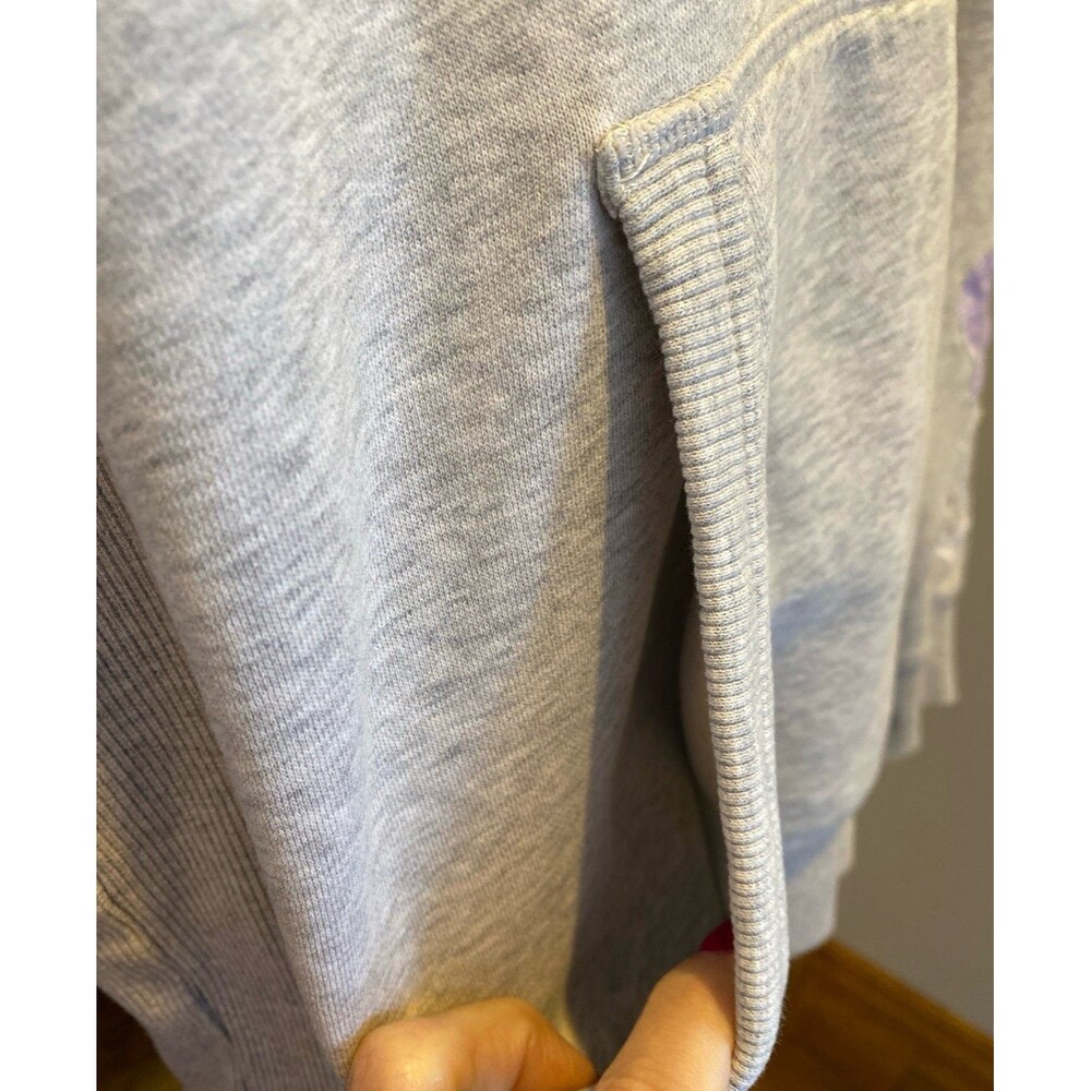 Champion Hoodie Womens Size Medium Gray Oversized Distressed Purple‎ Hearts - Picture 4 of 12